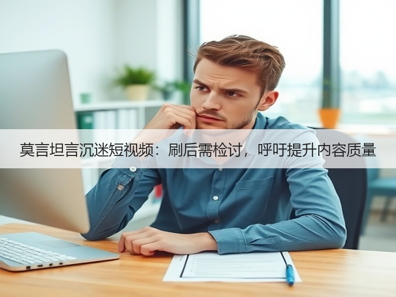 莫言坦言沉迷短视频：刷后需检讨，呼吁提升内容质量