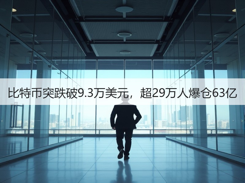 比特币突跌破9.3万美元，超29万人爆仓63亿