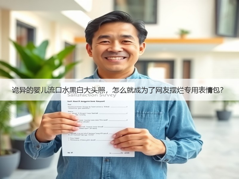 诡异的婴儿流口水黑白大头照，怎么就成为了网友摆烂专用表情包？