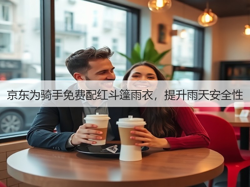 京东为骑手免费配红斗篷雨衣，提升雨天安全性