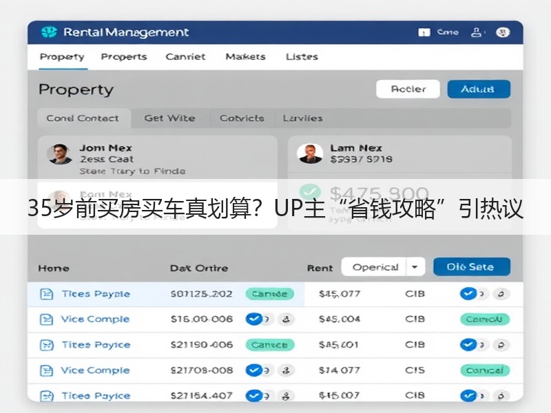35岁前买房买车真划算？UP主“省钱攻略”引热议