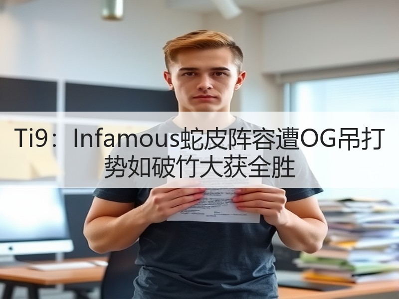 Ti9：Infamous蛇皮阵容遭OG吊打 势如破竹大获全胜