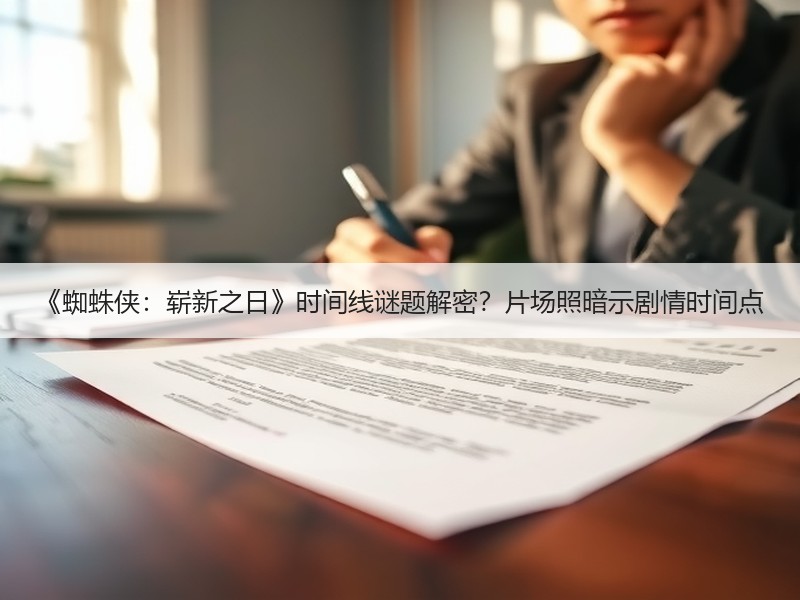 《蜘蛛侠：崭新之日》时间线谜题解密？片场照暗示剧情时间点
