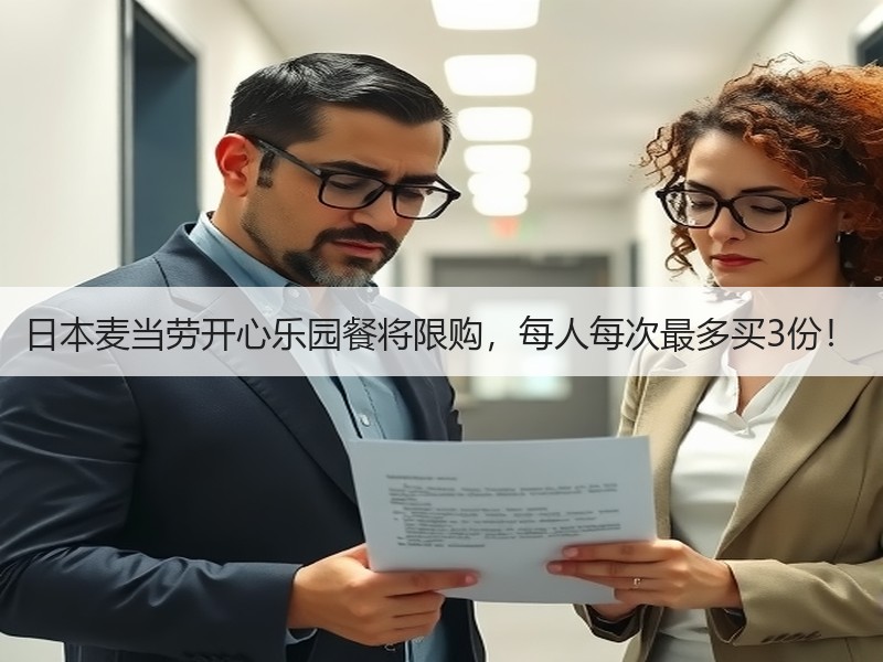 日本麦当劳开心乐园餐将限购，每人每次最多买3份！