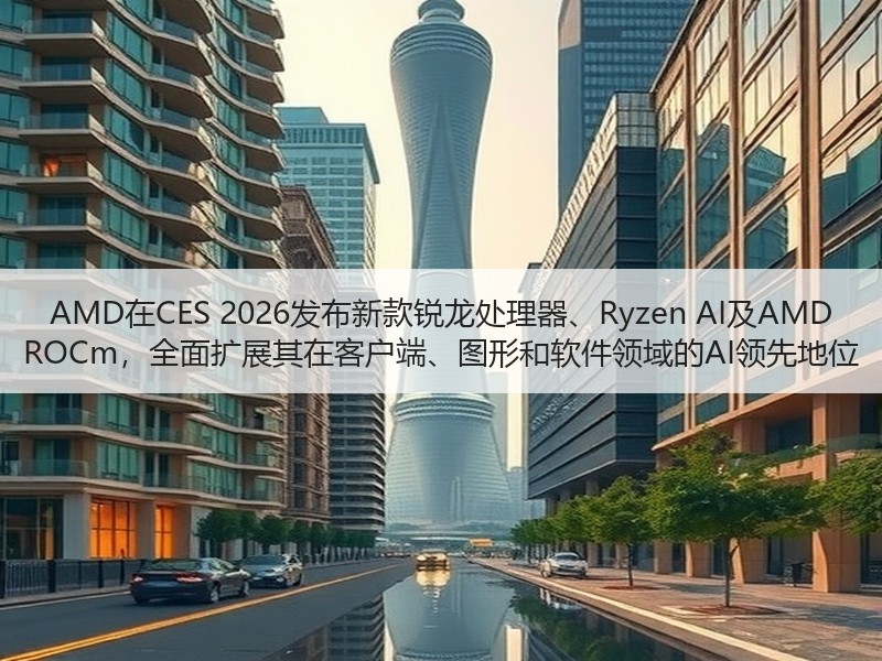 AMD在CES 2026发布新款锐龙处理器、Ryzen AI及AMD ROCm，全面扩展其在客户端、图形和软件领域的AI领先地位