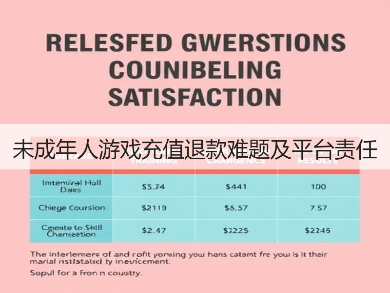 未成年人游戏充值退款难题及平台责任