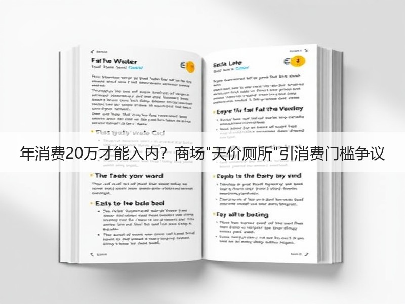 年消费20万才能入内？商场