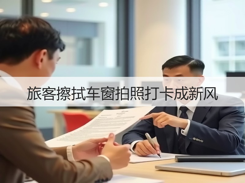 旅客擦拭车窗拍照打卡成新风