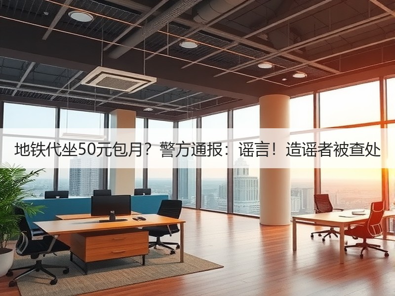 地铁代坐50元包月？警方通报：谣言！造谣者被查处
