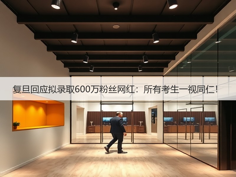 复旦回应拟录取600万粉丝网红：所有考生一视同仁！