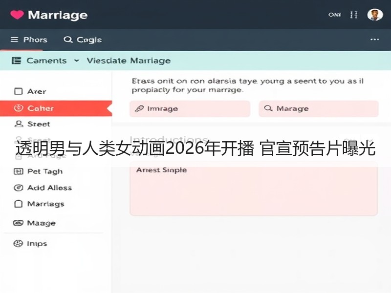 透明男与人类女动画2026年开播 官宣预告片曝光