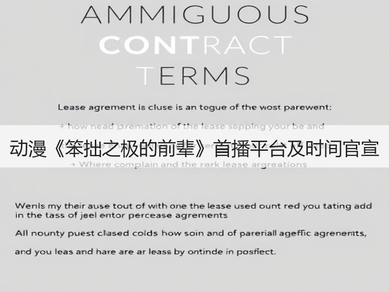 动漫《笨拙之极的前辈》首播平台及时间官宣