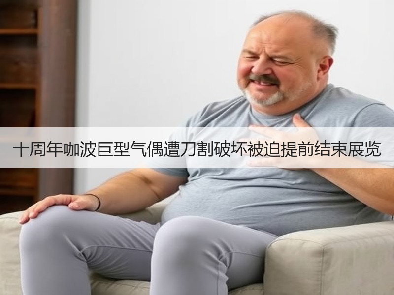十周年咖波巨型气偶遭刀割破坏被迫提前结束展览